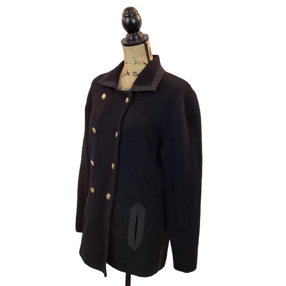 VTG Carlisle Sport Wool Double Breasted Blazer Black. - Picture 5 of 6
